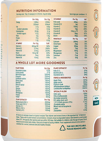 Ingredients list of Nuzest Kids Rich Chocolate smoothie mix
