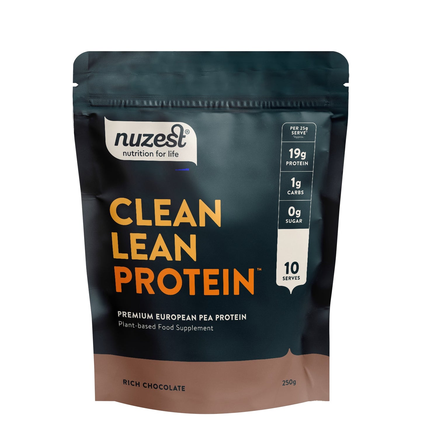 Nuzest Rich Chocolate Clean Lean Protein 250g front packaging