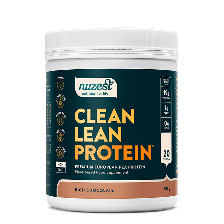 Nuzest Rich Chocolate Clean Lean Protein 500g – Front Label View