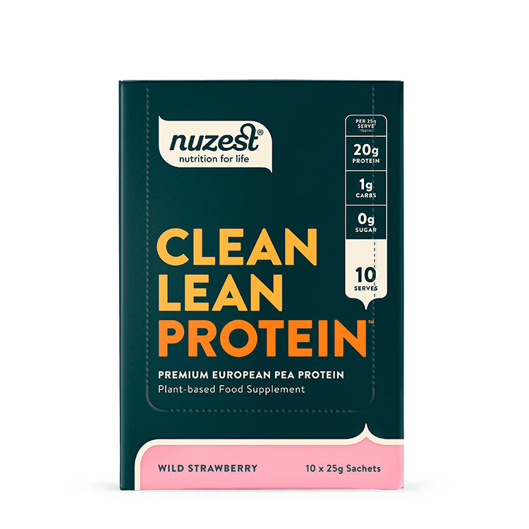 Nuzest Wild Strawberry Sachets 10 x 25g front packaging