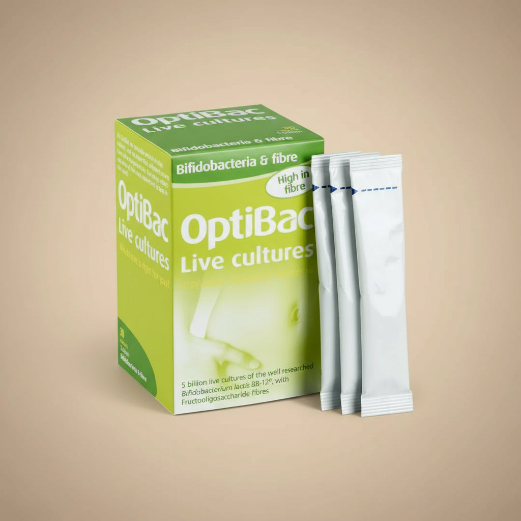 Optibac Bifidobacteria and Fibre 30 Sachets Supplement Box