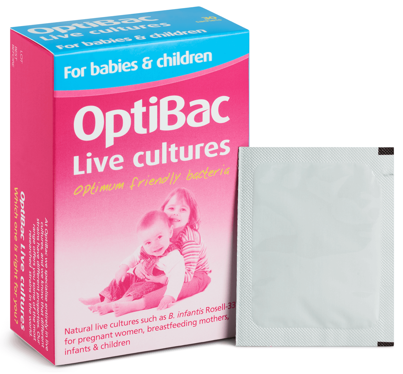 Optibac For Babies & Children 10 Sachets Front Packaging