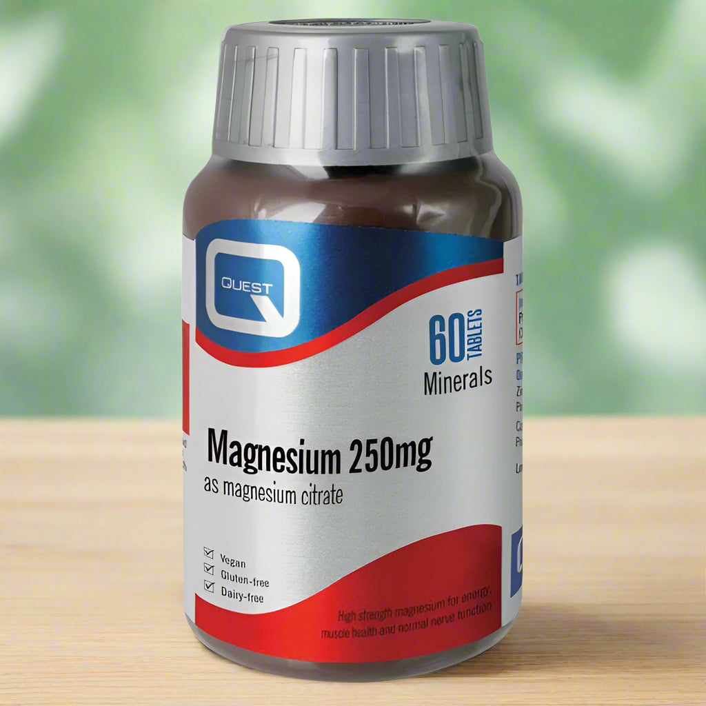 Front of Quest Magnesium Citrate 250mg 60 Tablets Bottle