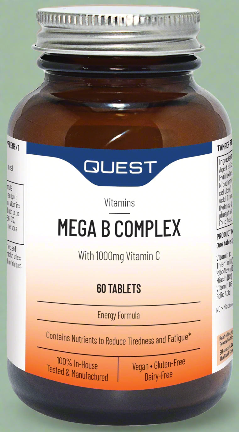 Quest Mega B Complex – 60 Tablets Bottle Front
