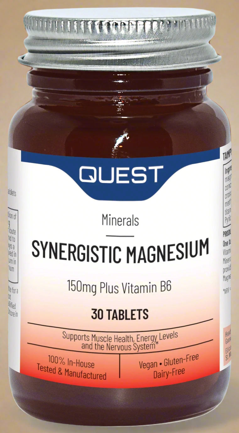 Quest Synergistic Magnesium with Vitamin B6 – 30 Capsules front label – IHS Irish Health Store