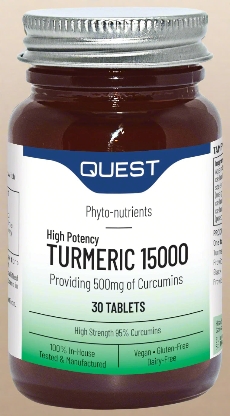Quest Turmeric 15000 30 Tablets Front Bottle Image