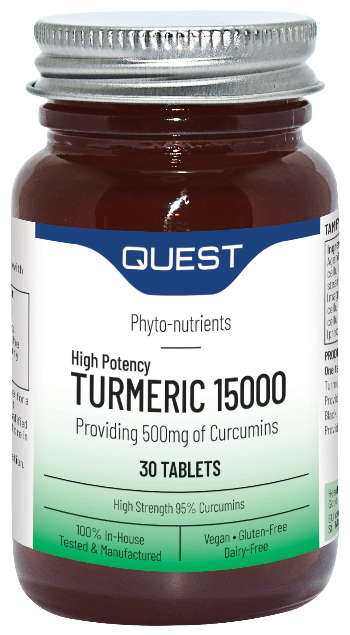 Quest Turmeric 15000 30 Tablets Front Bottle Image
