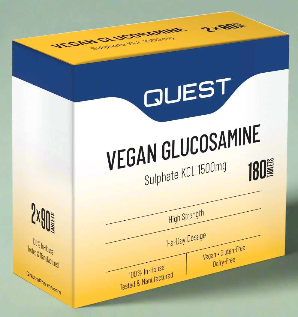 Quest Vegan Glucosamine Sulphate 1500MG 180 Capsules Front View