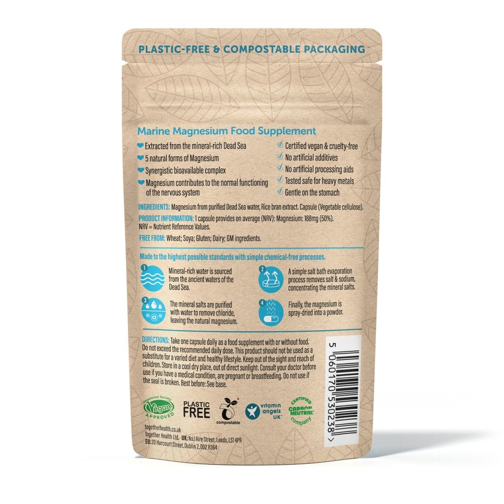 Close-up of Together Health OceanPure Magnesium capsules.