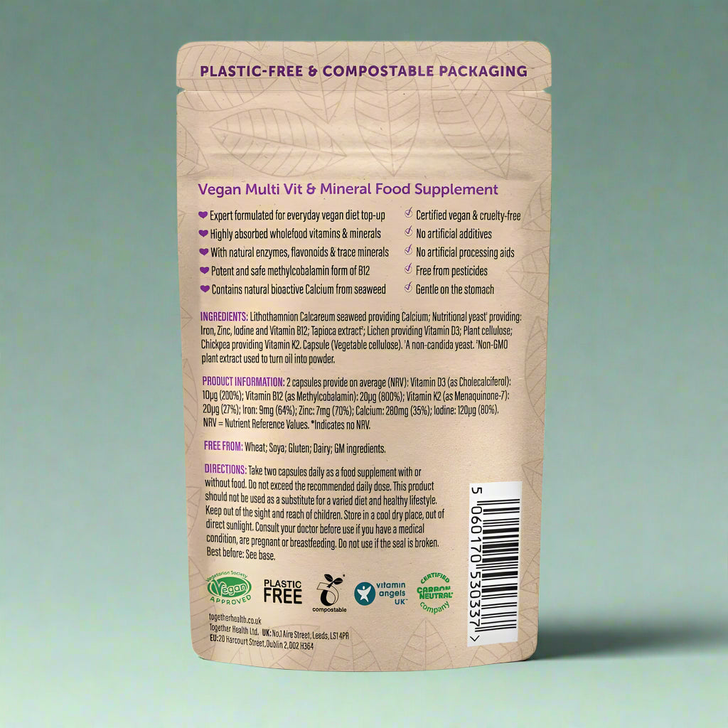 Supplement Facts and Ingredients of Vegan Multivitamin – 60 Capsules