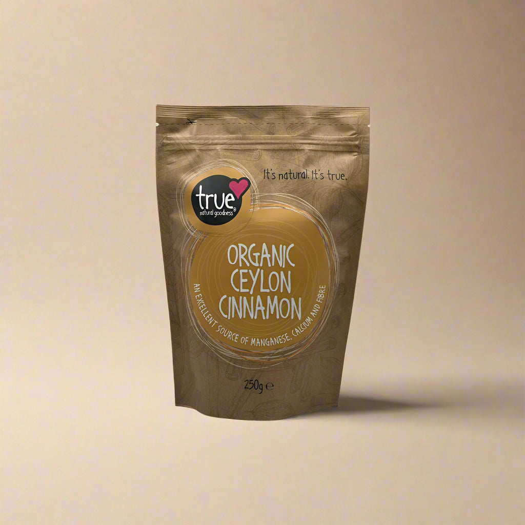 True Natural Goodness Organic Ceylon Cinnamon 250g front packaging – IHS Irish Health Store