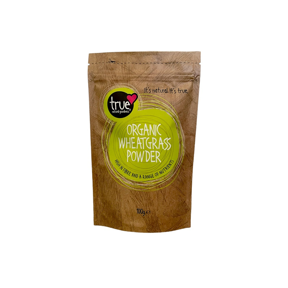 True Natural Goodness Organic Wheatgrass Powder 100g – Front of Pack