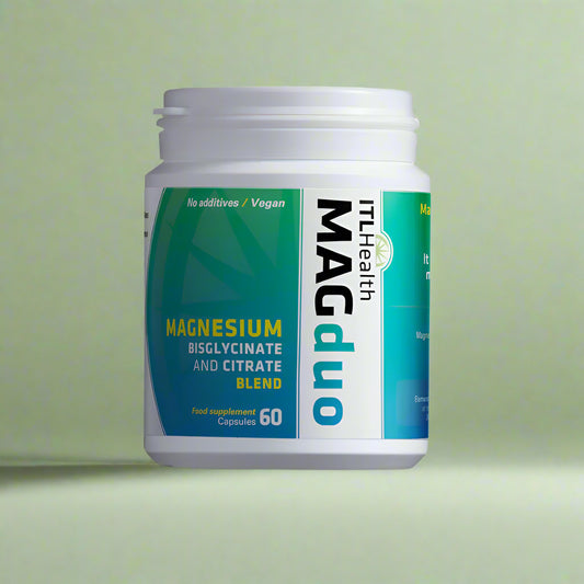 vITaL MAGduo Magnesium Bisglycinate + Citrate – 60 Capsules Front Label