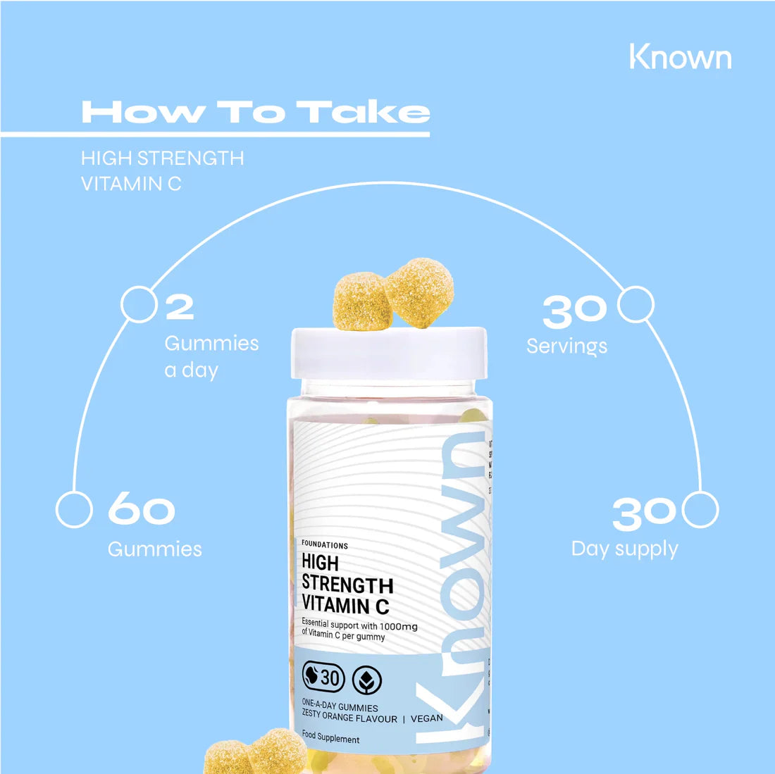 Known High-Strength Vitamin C Gummies – – No Artificial Colors