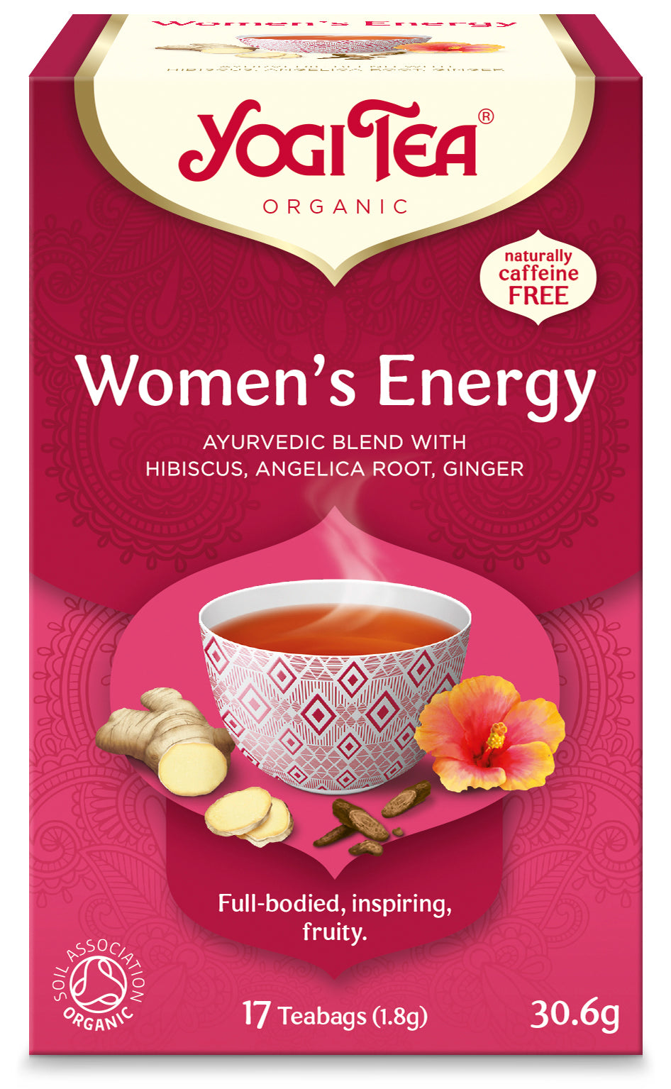 Yogi Women’s Energy Organic Tea – front of box with floral design