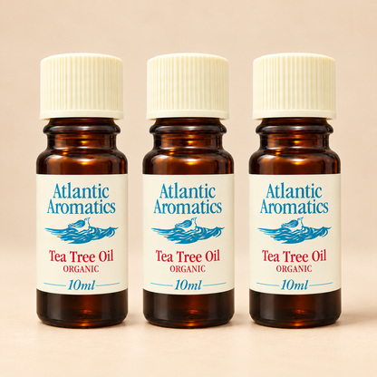 Atlantic Aromatics Organic Tea Tree Oil – complete pack of three 10ml bottles