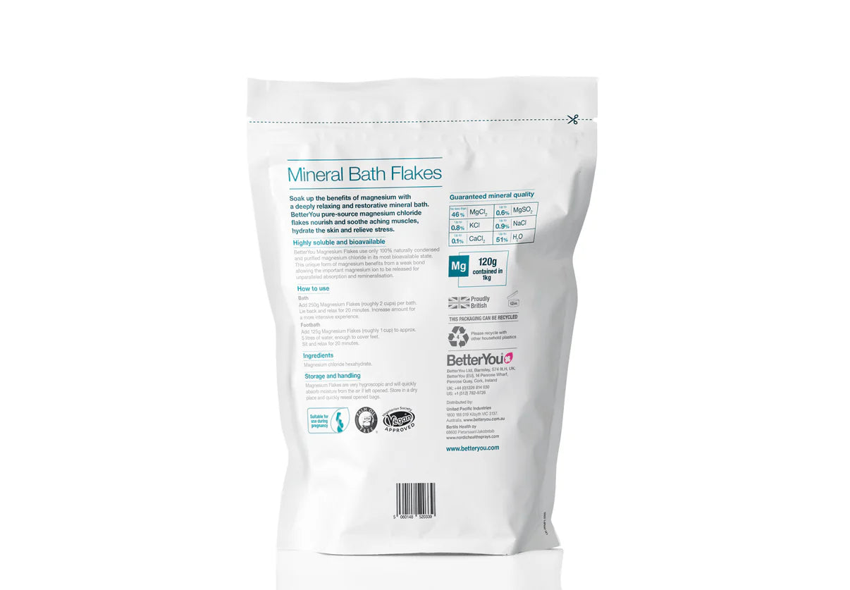 Better You Magnesium Flakes Magnesium Bath Soaks– 1kg | Buy in Ireland