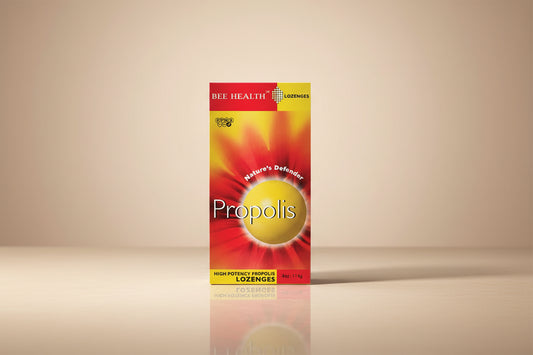 Bee Health Propolis lozenge packaging on a white background