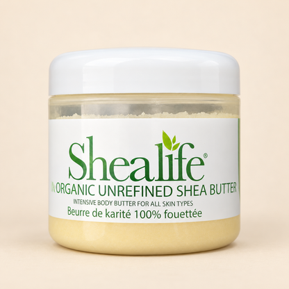 SheaLife Organic Unrefined Shea Butter 220g – front jar packaging