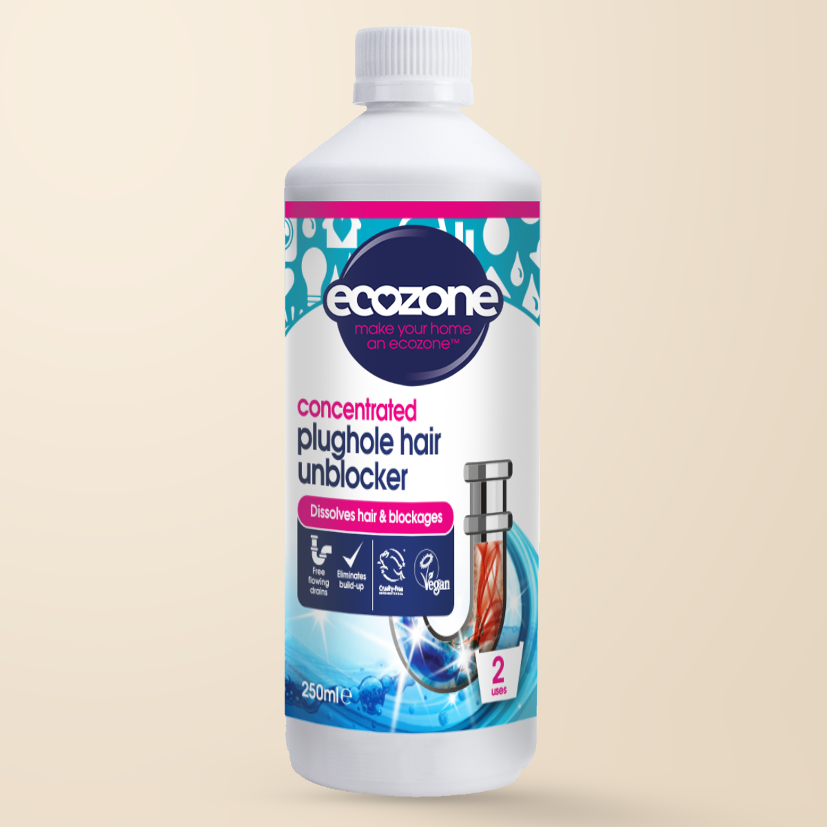 Ecozone Plughole Hair Unblocker – 250ml