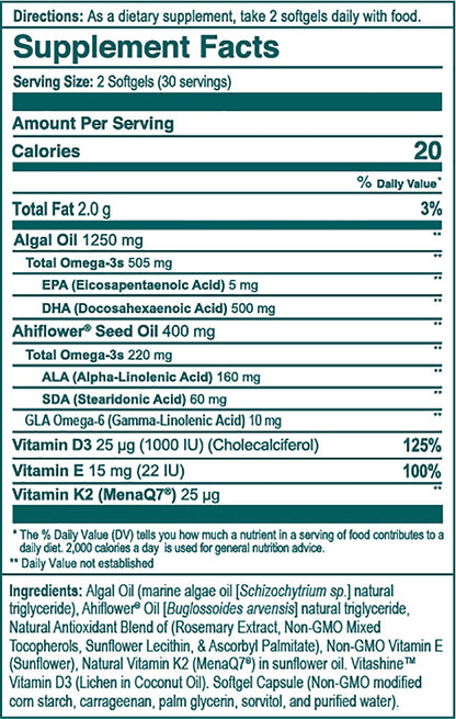 Wiley’s Finest Omega 3 Vegan – 60 Capsules