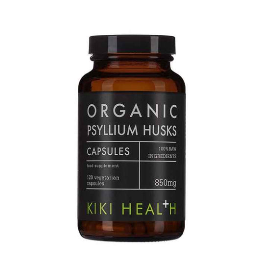 Kiki Psyllium Husks Organic 120 Capsules Front View