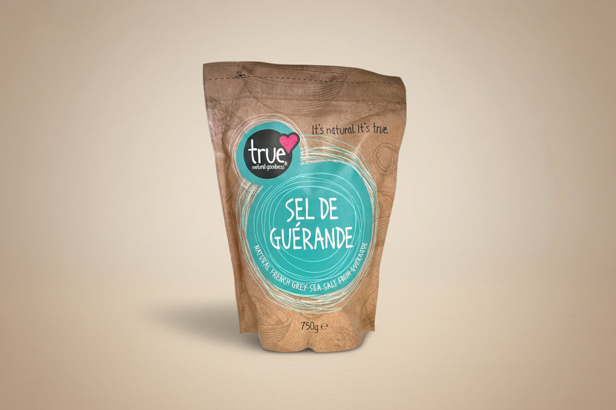 Sel de Guérande Fine Sea Salt in a 750g bag, perfect for gourmet cooking.