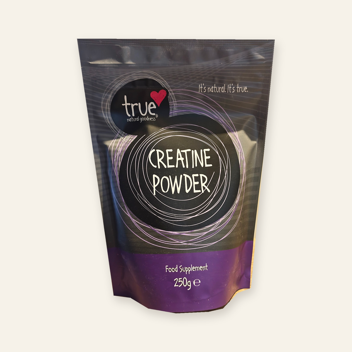 True Natural Goodness Creatine Powder – 250g – front pouch