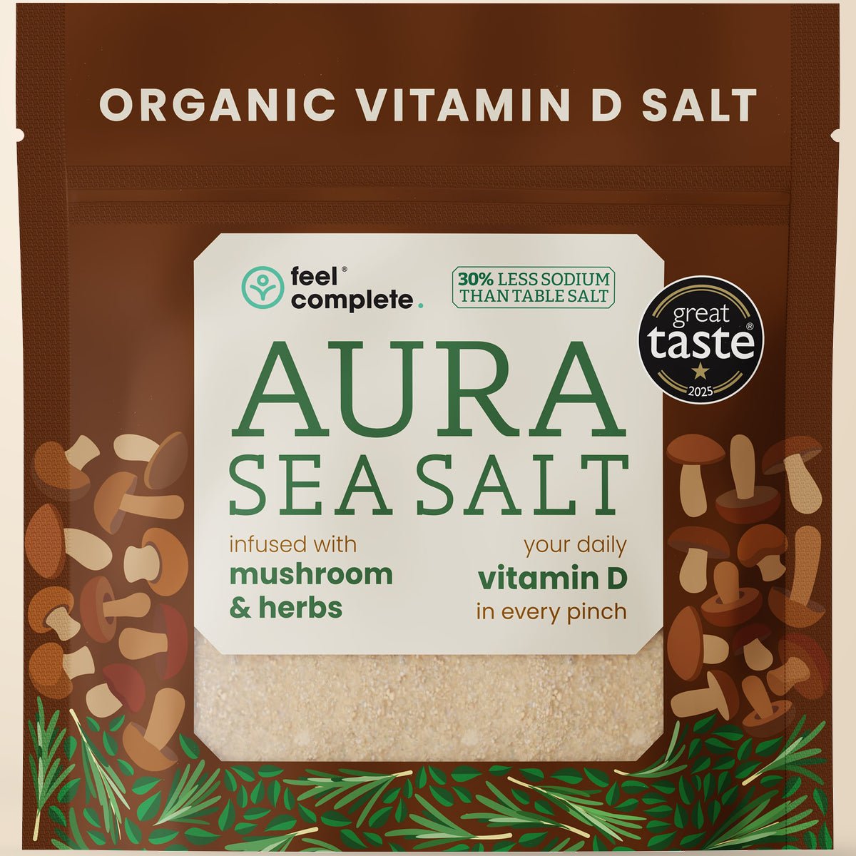 Feel Complete Aura Sea Salt – Mushroom & Herbs – 80g