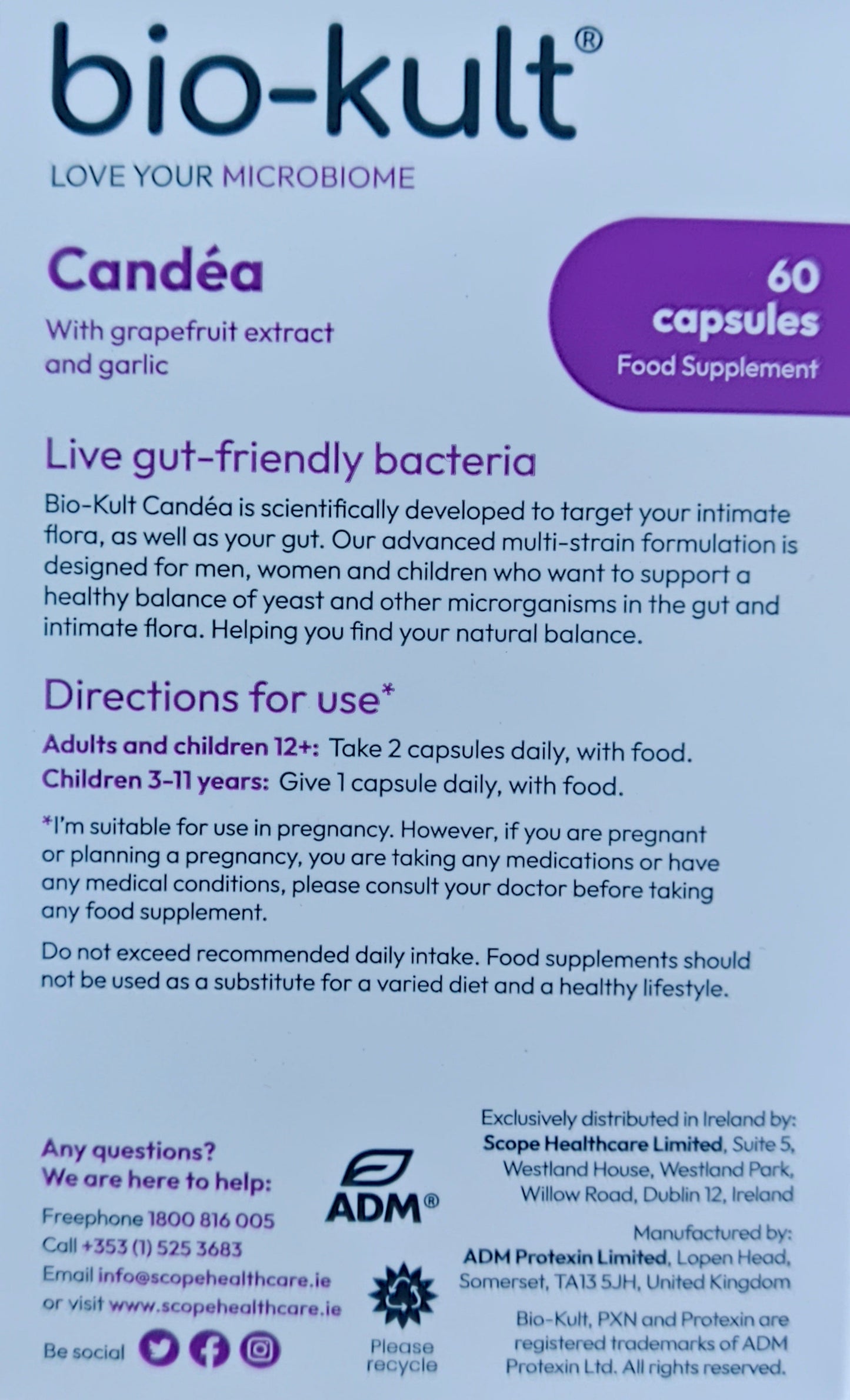 Bio-Kult Candéa supplement packaging on a textured surface