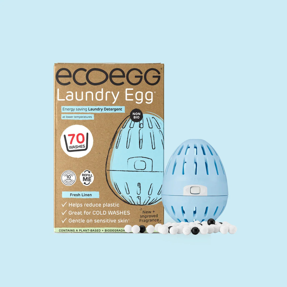 ecoegg Laundry Detergent Egg reusable case and packaging
