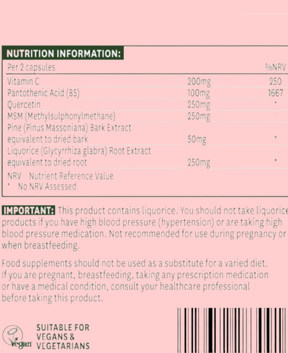 Natures Aid Quercetin Formula with Vitamin B5 – 90 Capsules