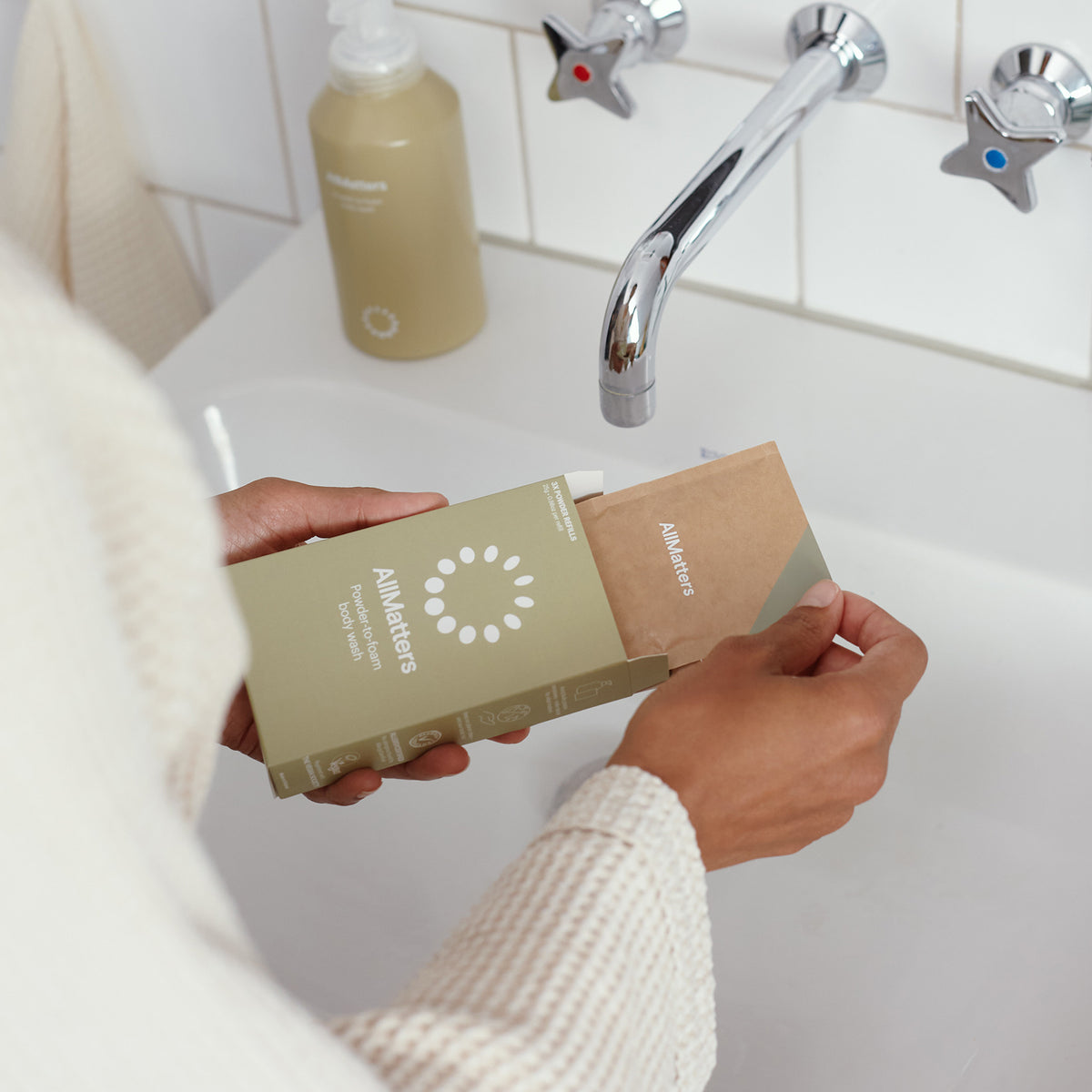 AllMatters Body Wash Powder Refills – 3 × 25g – refill sachet