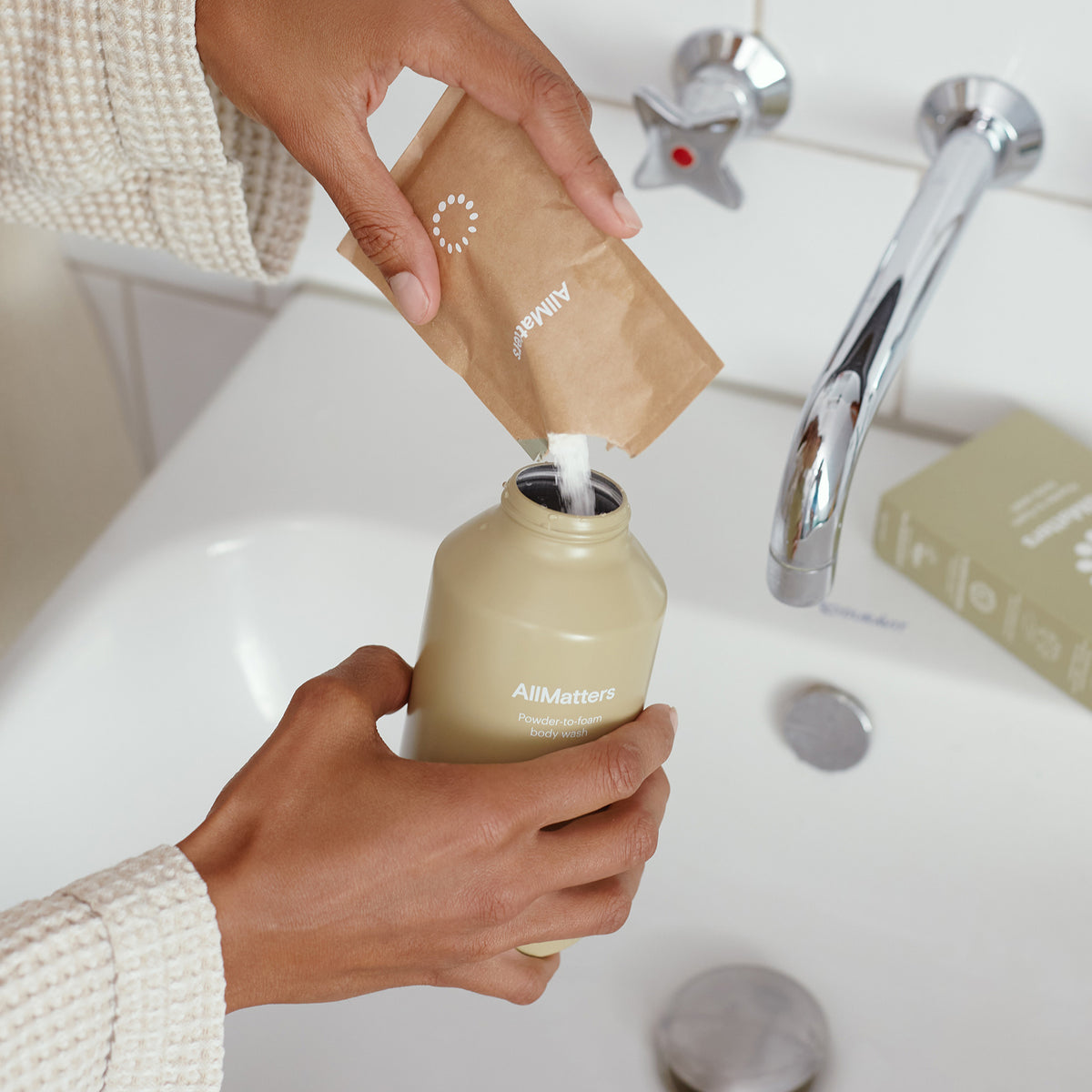 AllMatters Body Wash Powder Refills – 3 × 25g – refilling bottle (bottle sold separately)