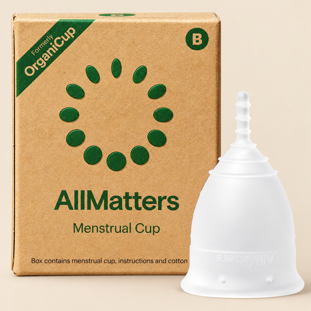 AllMatters OrganiCup Reusable Menstrual Cup – Size B – hero