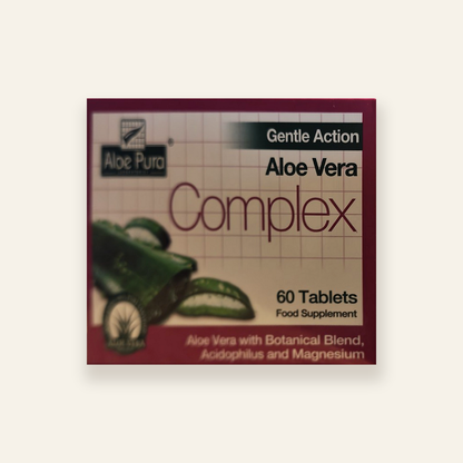 Aloe Pura Gentle Action Aloe Vera Complex, 60 tablets, original front packaging