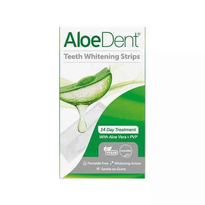 AloeDent Teeth Whitening Strips – 14 Day Treatment – front pack