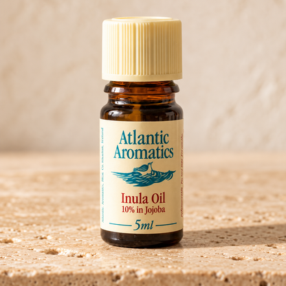 Atlantic Aromatics Organic Inula Oil 10% in Jojoba – 5ml front label detail