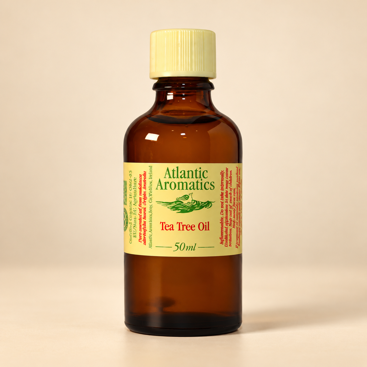 Atlantic Aromatics Organic Tea Tree Essential Oil – 50ml — bottle front