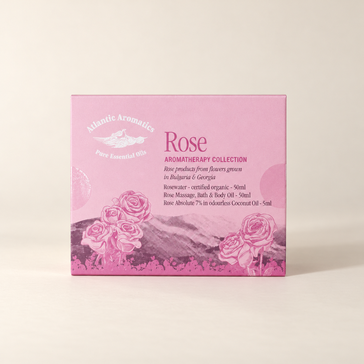 Atlantic Aromatics Rose Aromatherapy Collection three-piece gift set