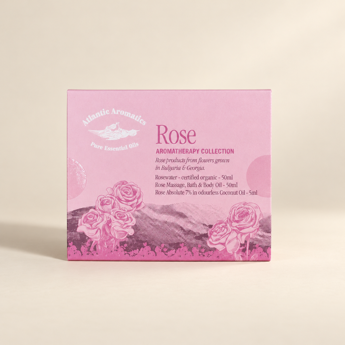 Atlantic Aromatics Rose Aromatherapy Collection three-piece gift set
