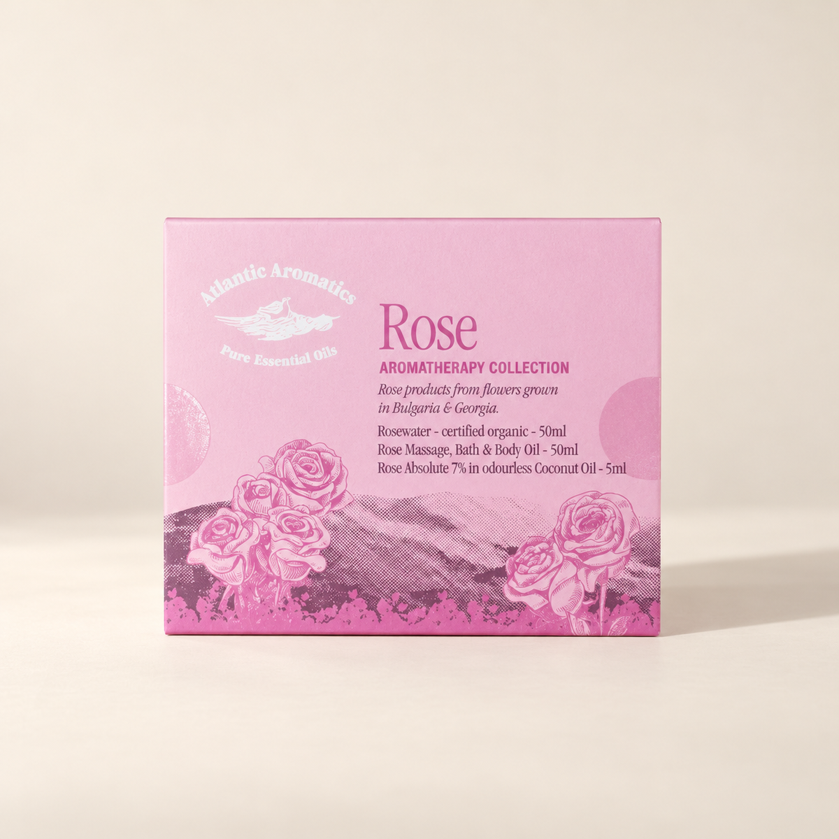 Atlantic Aromatics Rose Aromatherapy Collection three-piece gift set
