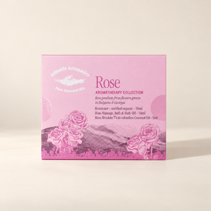 Atlantic Aromatics Rose Aromatherapy Collection three-piece gift set