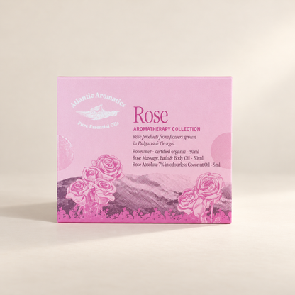 Atlantic Aromatics Rose Aromatherapy Collection three-piece gift set