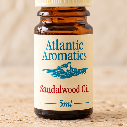 Atlantic Aromatics Sandalwood Essential Oil – 5ml — front label detail