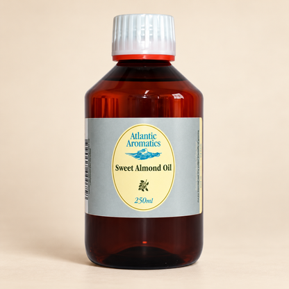 Atlantic Aromatics Sweet Almond Oil – Cold Pressed Carrier Oil – 250ml — bottle front
