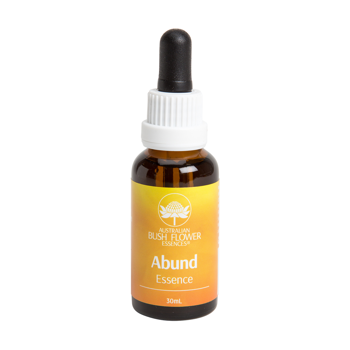 Australian Bush Flower Abund (Abundance) Essence Drops – 30ml — original manufacturer bottle photograph