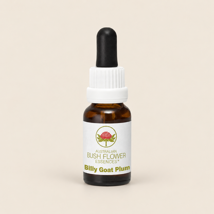 Australian Bush Flower billy goat plum 15ml — product on a warm beige background