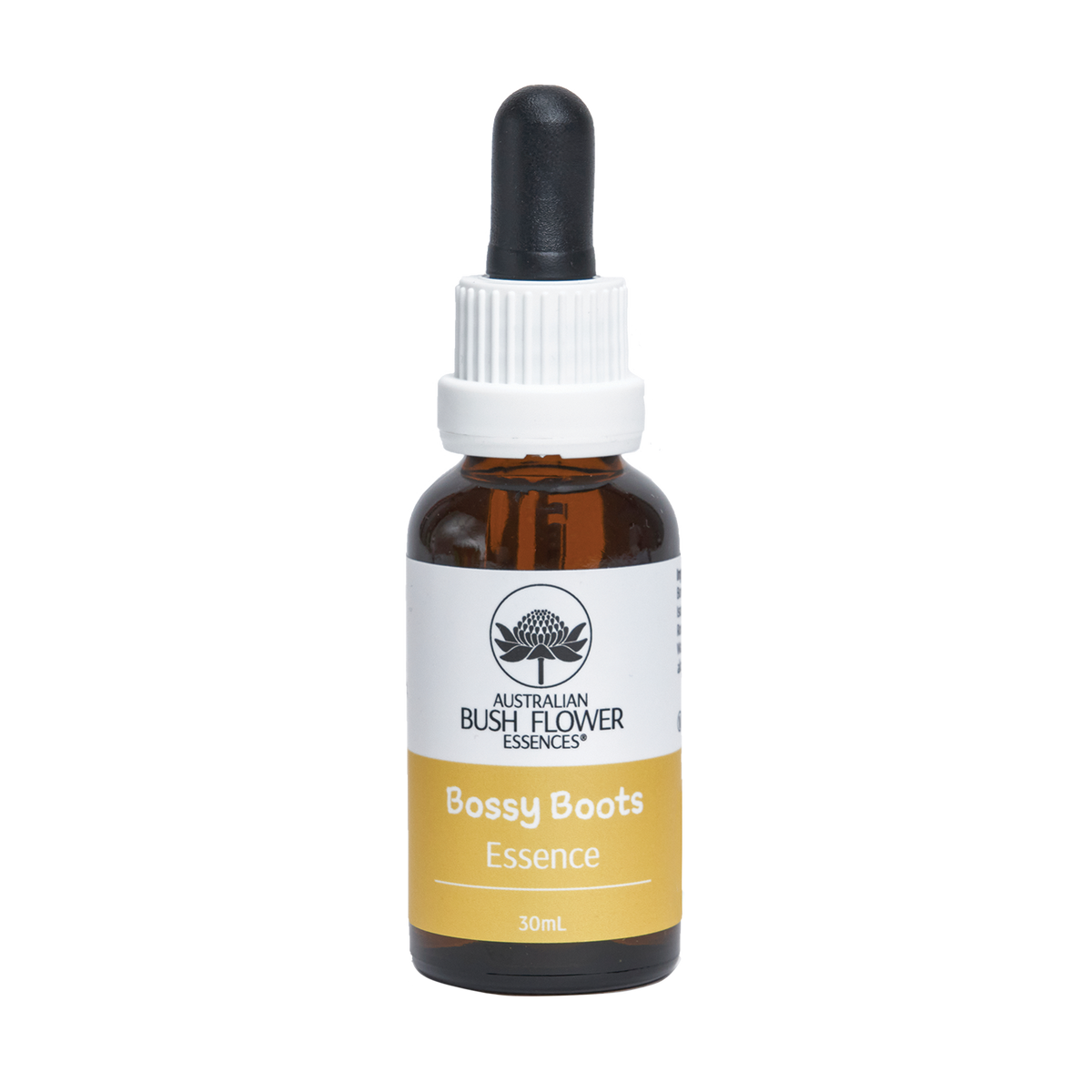 Australian Bush Flower Bossy Boots Essence Drops – 30ml — original manufacturer bottle photograph