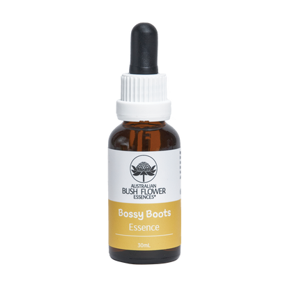 Australian Bush Flower Bossy Boots Essence Drops – 30ml — original manufacturer bottle photograph